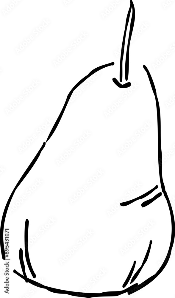 Stylish hand drawn illustration of a Pear, coloring autumn. Stylish hand drawn illustration of a Pear, coloring autumn.