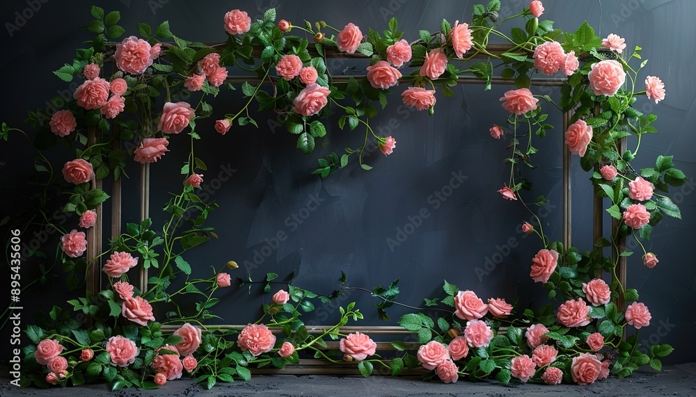 Fototapeta premium pink tulips on a wooden background