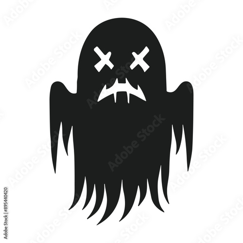 A Halloween ghost silhouette vector