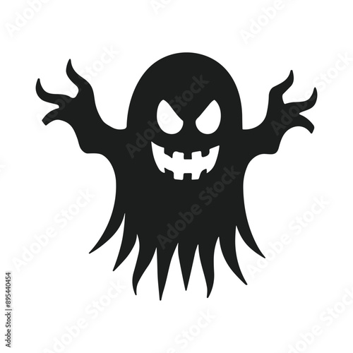 A Halloween ghost silhouette vector