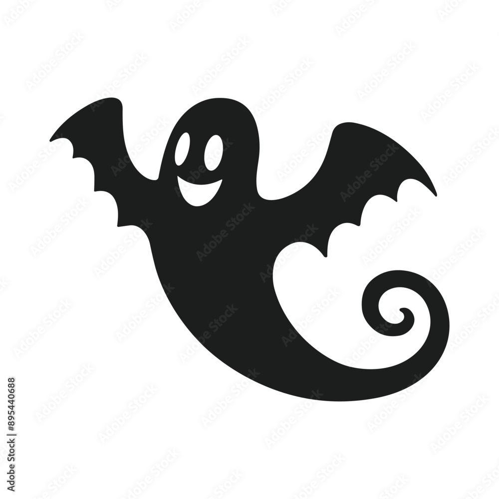 A Halloween ghost silhouette vector A Halloween ghost silhouette vector