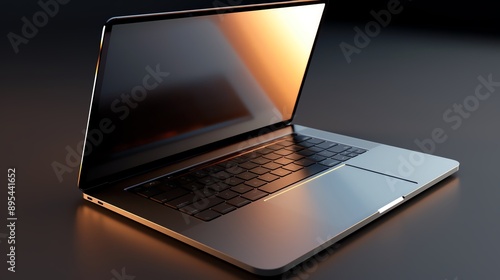 A modern laptop with sleek design and digital enhancements, Modern, Digital, Sleek