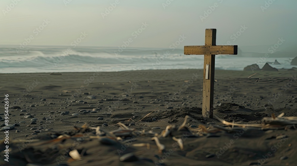cross set against a nature background cross set against a nature background