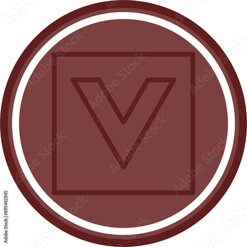scrolldown Vector Line Double Circle Maroon