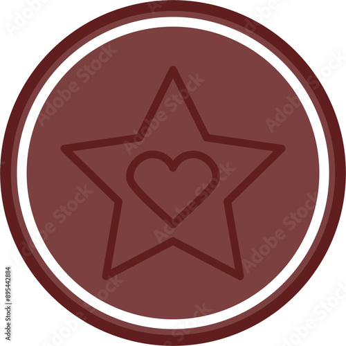 favourite Vector Line Double Circle Maroon