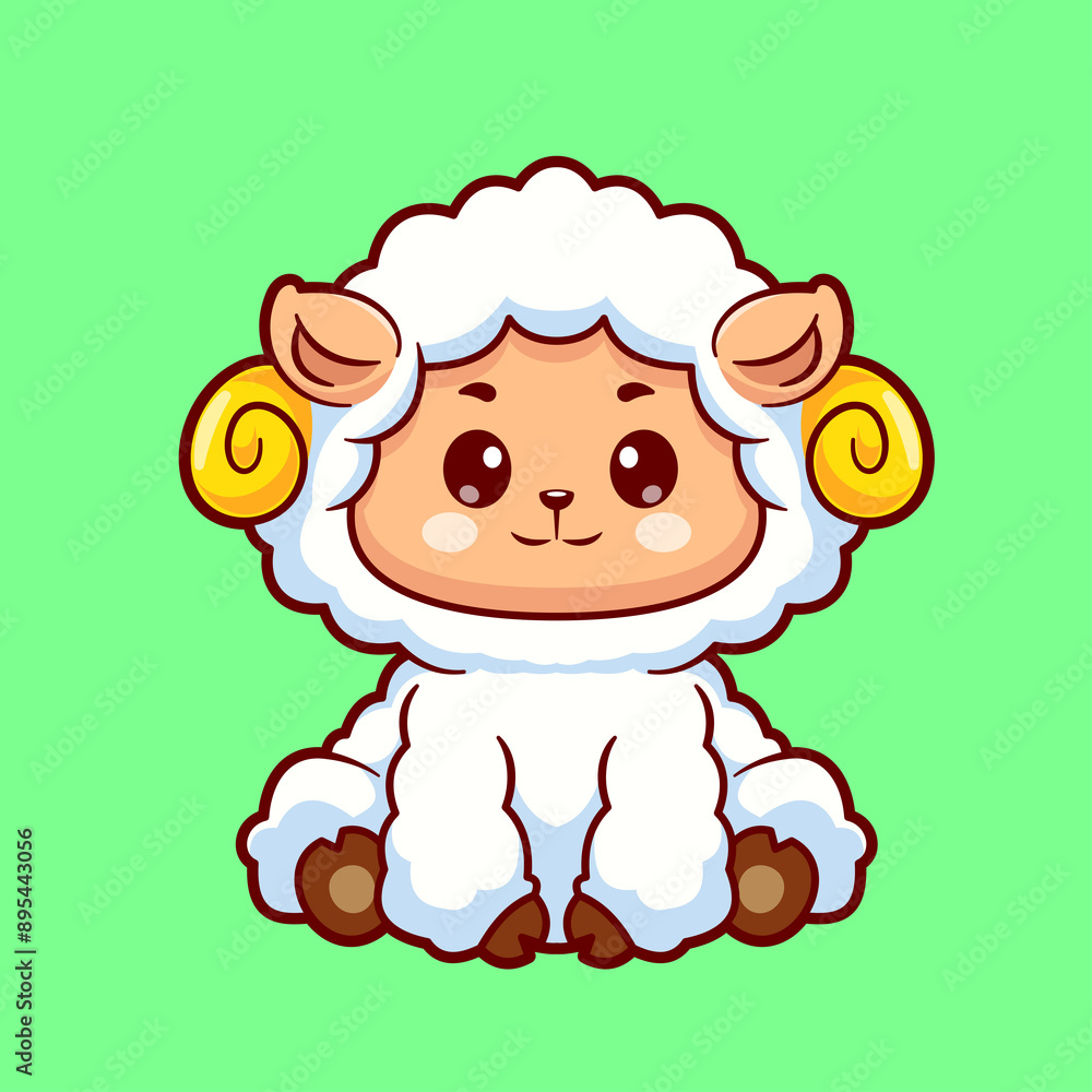 Cute Sheep Sitting Cartoon Vector Icon Cute Sheep Sitting Cartoon Vector Icon