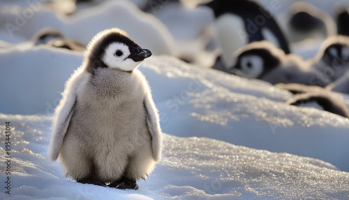 penguin baby in snow