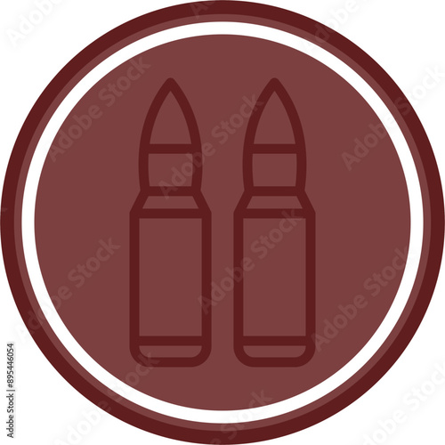 Bulet Vector Line Double Circle Maroon