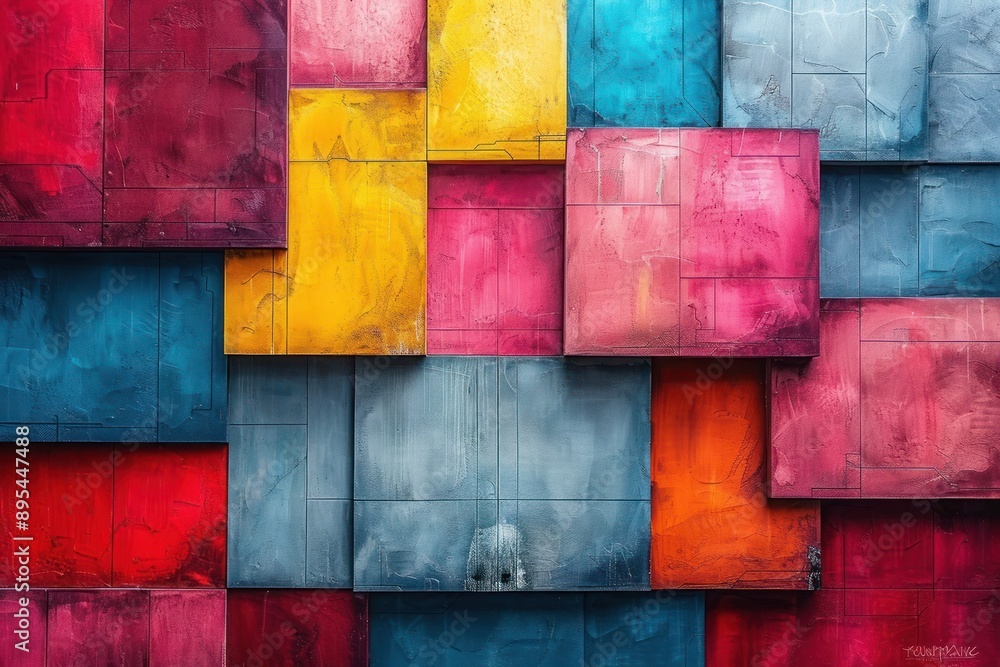 Fototapeta premium Variety of Abstract Shapes and Forms in Vibrant Colors