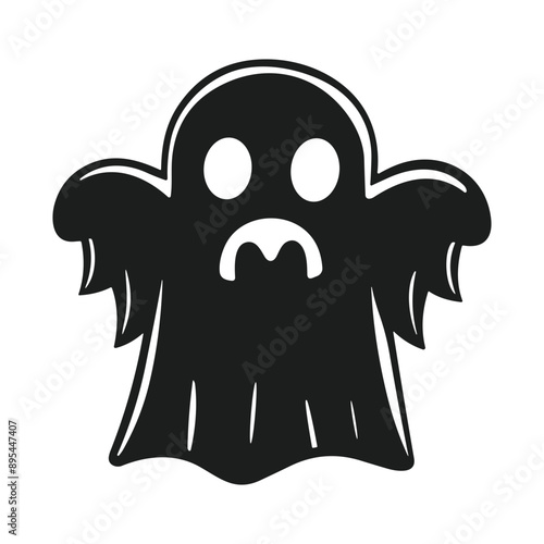 A Halloween ghost silhouette vector