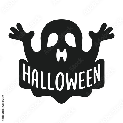 A Halloween ghost silhouette vector