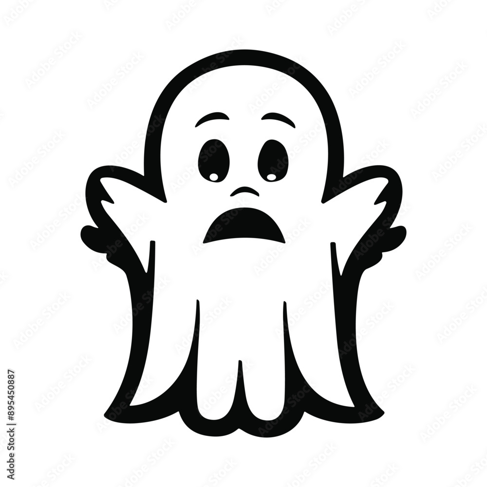Fototapeta premium A Halloween ghost silhouette vector
