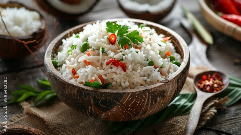 The national cuisine of Thailand. Coconut rice. The national cuisine of Thailand. Coconut rice.