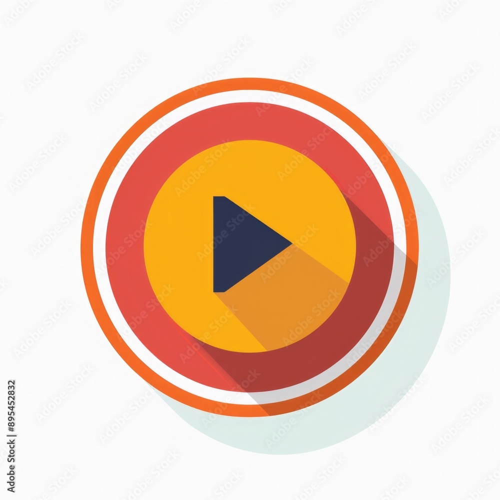 Play Button Vector Icon for Website Design on White Background Play Button Vector Icon for Website Design on White Background