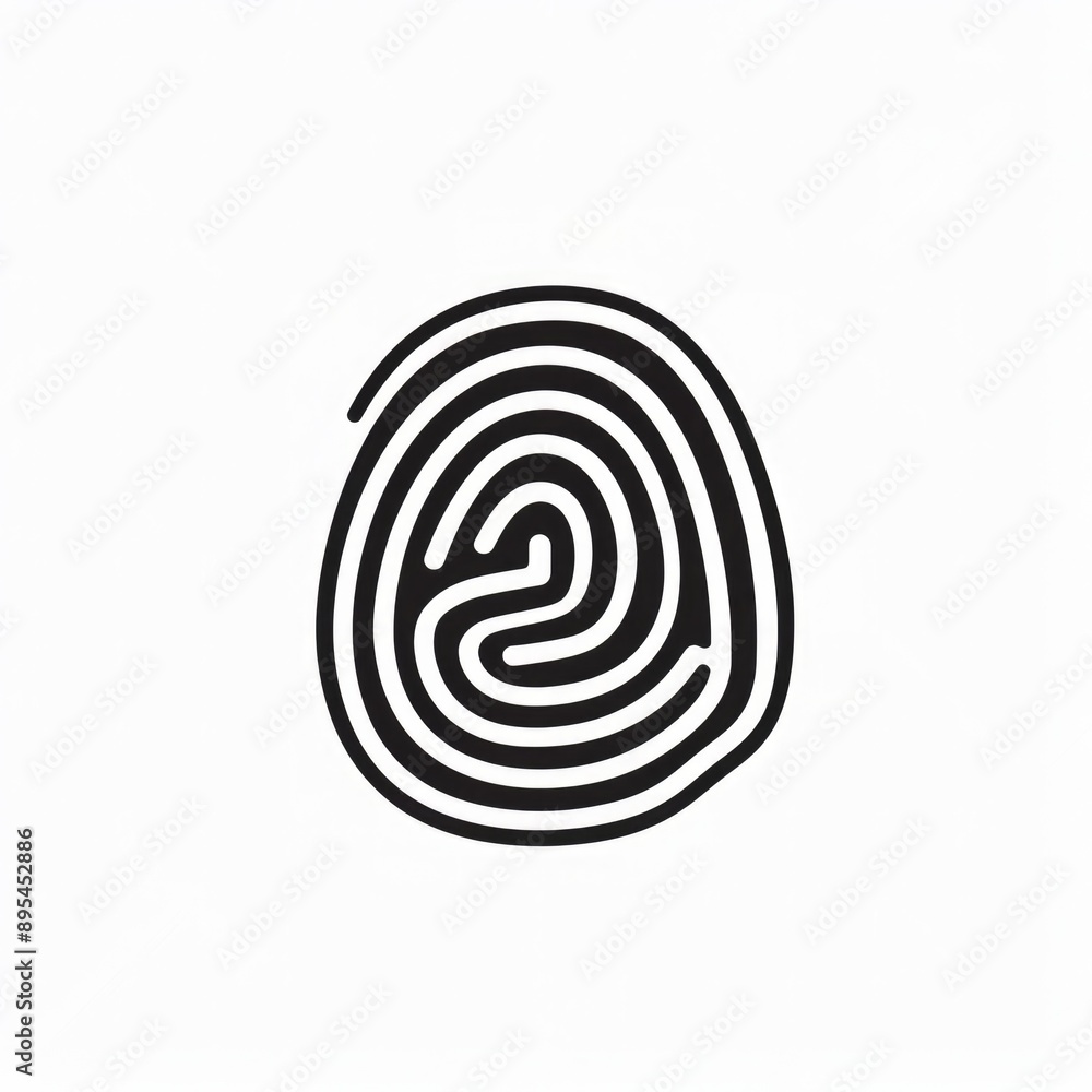 Secure Fingerprint Icon Illustration for Website Design on White Background Secure Fingerprint Icon Illustration for Website Design on White Background