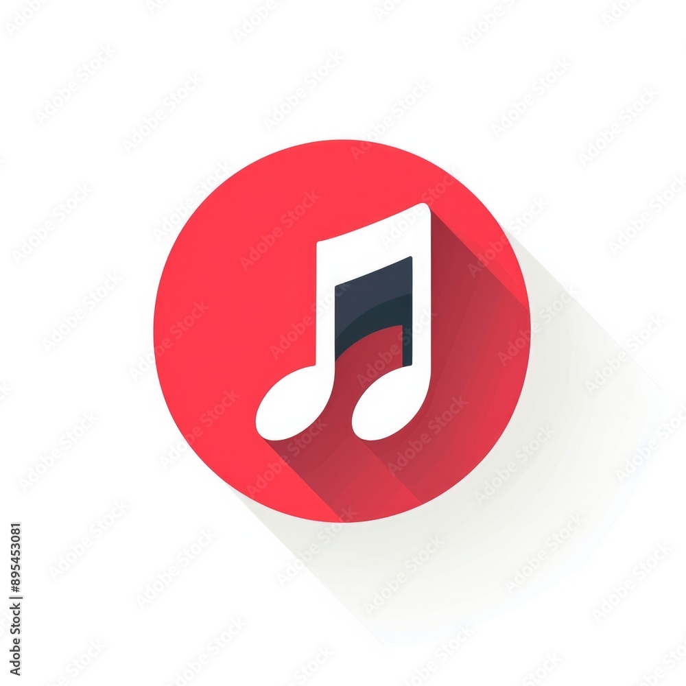 Vibrant Music Note Vector Icon Illustration for Website Design on White Background Vibrant Music Note Vector Icon Illustration for Website Design on White Background