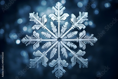 Close-up of a Snowflake. Winter Background