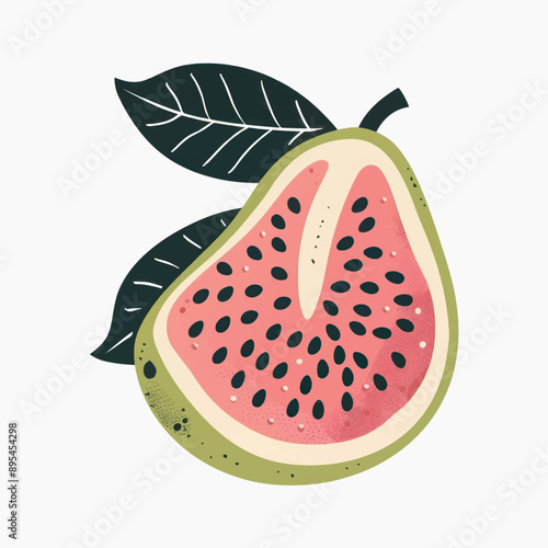 Vibrant guava fruit illustration