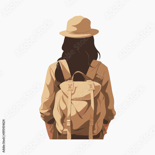 Traveler with backpack outdoors.