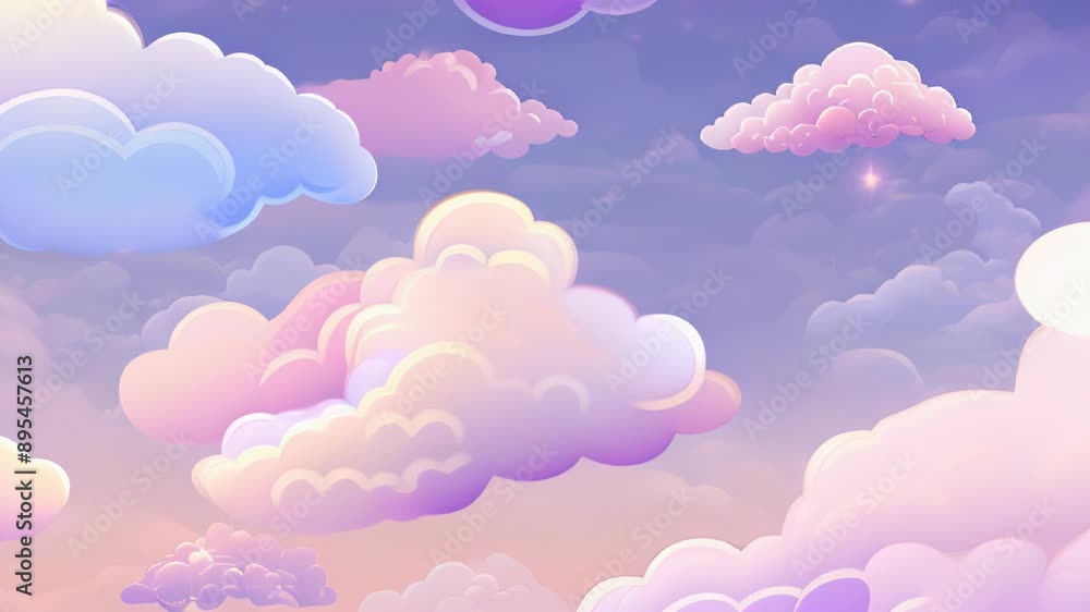 Colorful clouds in a pink sky Colorful clouds in a pink sky