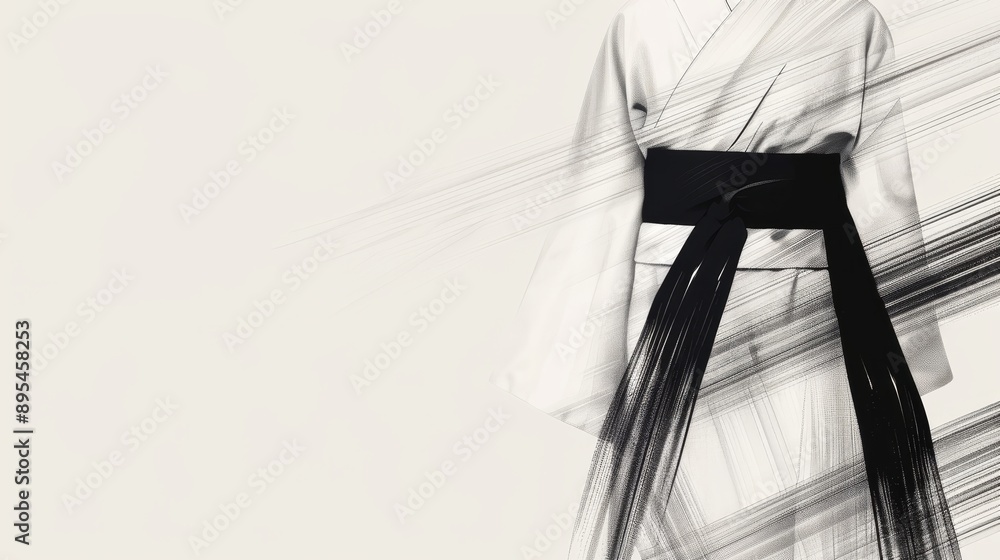 Artistic sketch of a traditional Japanese kimono with modern twists, delicate patterns and expressive brushstrokes capturing cultural fusion Artistic sketch of a traditional Japanese kimono with modern twists, delicate patterns and expressive brushstrokes capturing cultural fusion