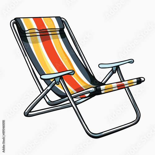 Colorful striped beach chair
