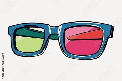 Colorful retro style sunglasses illustration