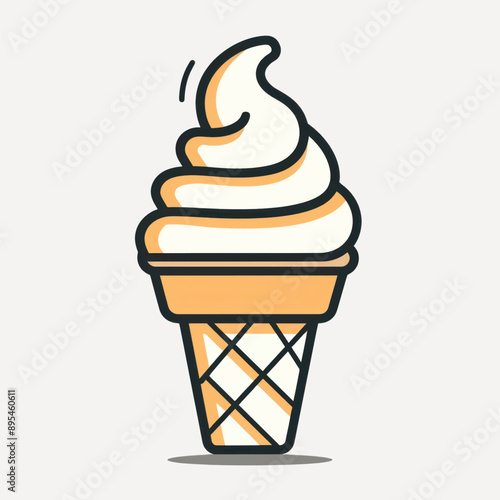 Delicious cartoon ice cream cone