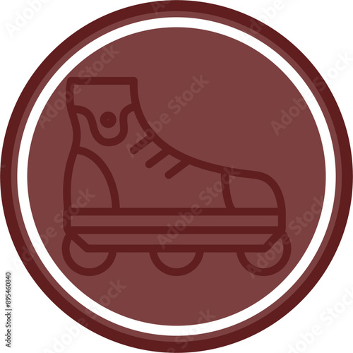 Rollerblades Vector Line Double Circle Maroon