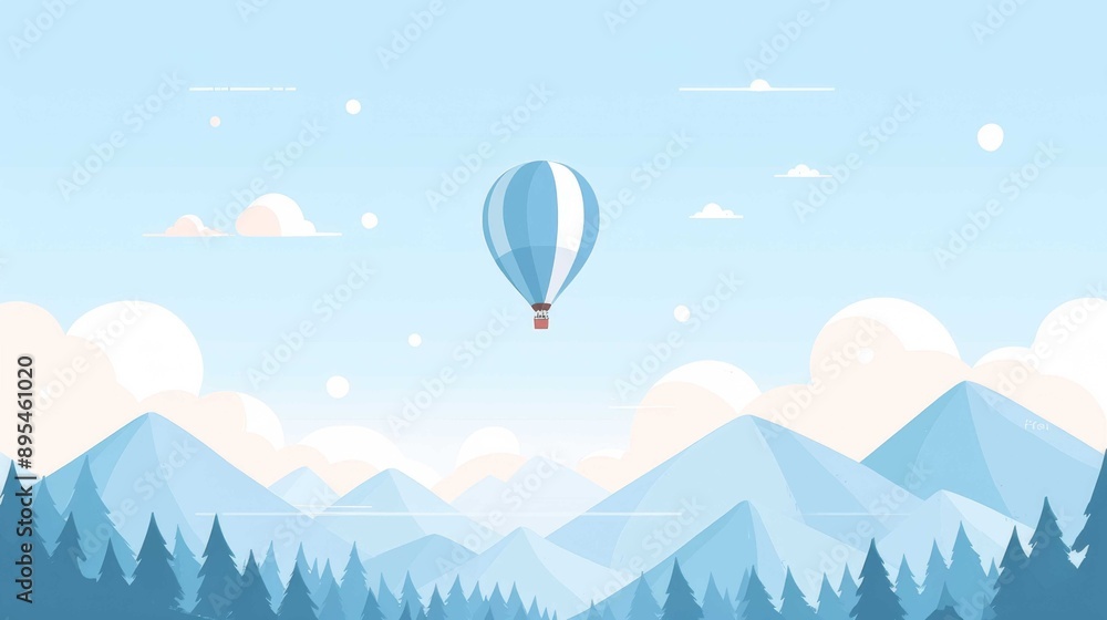 a sense of adventure with a minimalist vector illustration of a hot air balloon: a sense of adventure with a minimalist vector illustration of a hot air balloon: