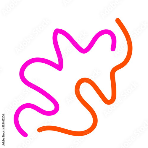 Pink orange squiggly lines abstract vectors background 