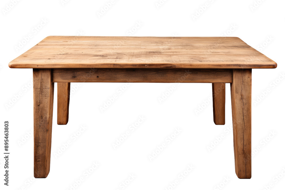 Farmhouse Table with Distressed Finish isolated on transparent background Farmhouse Table with Distressed Finish isolated on transparent background