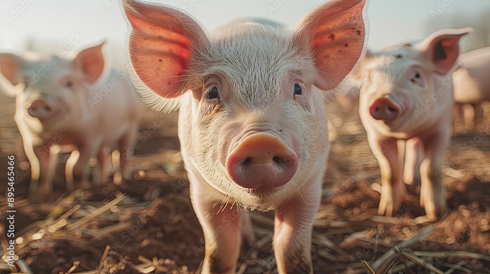 pigs in the modern industrial farm, agriculture concept pigs in the modern industrial farm, agriculture concept