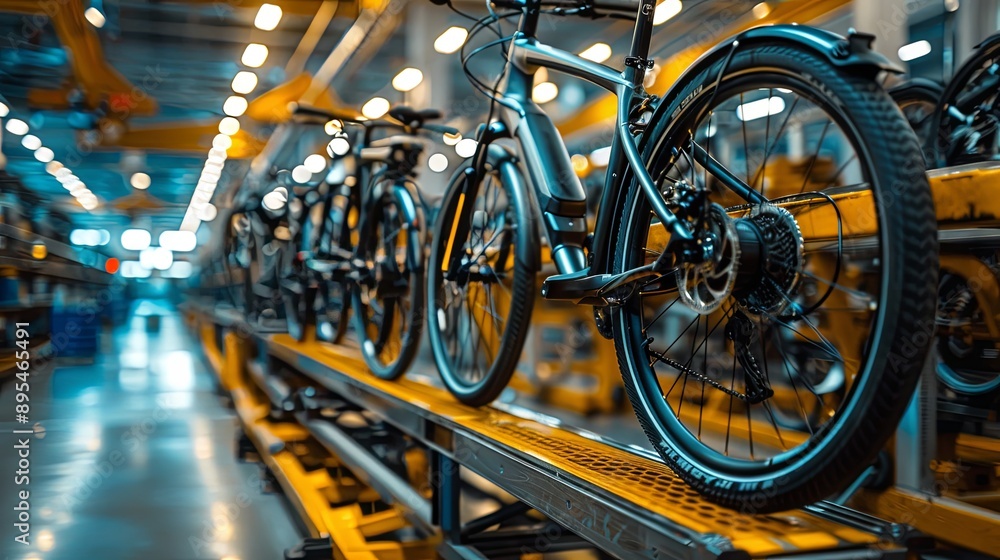 Production of bike at the modern factory Production of bike at the modern factory