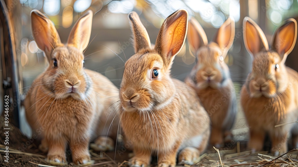 Fototapeta premium rabbits in the modern industrial farm, agriculture concept