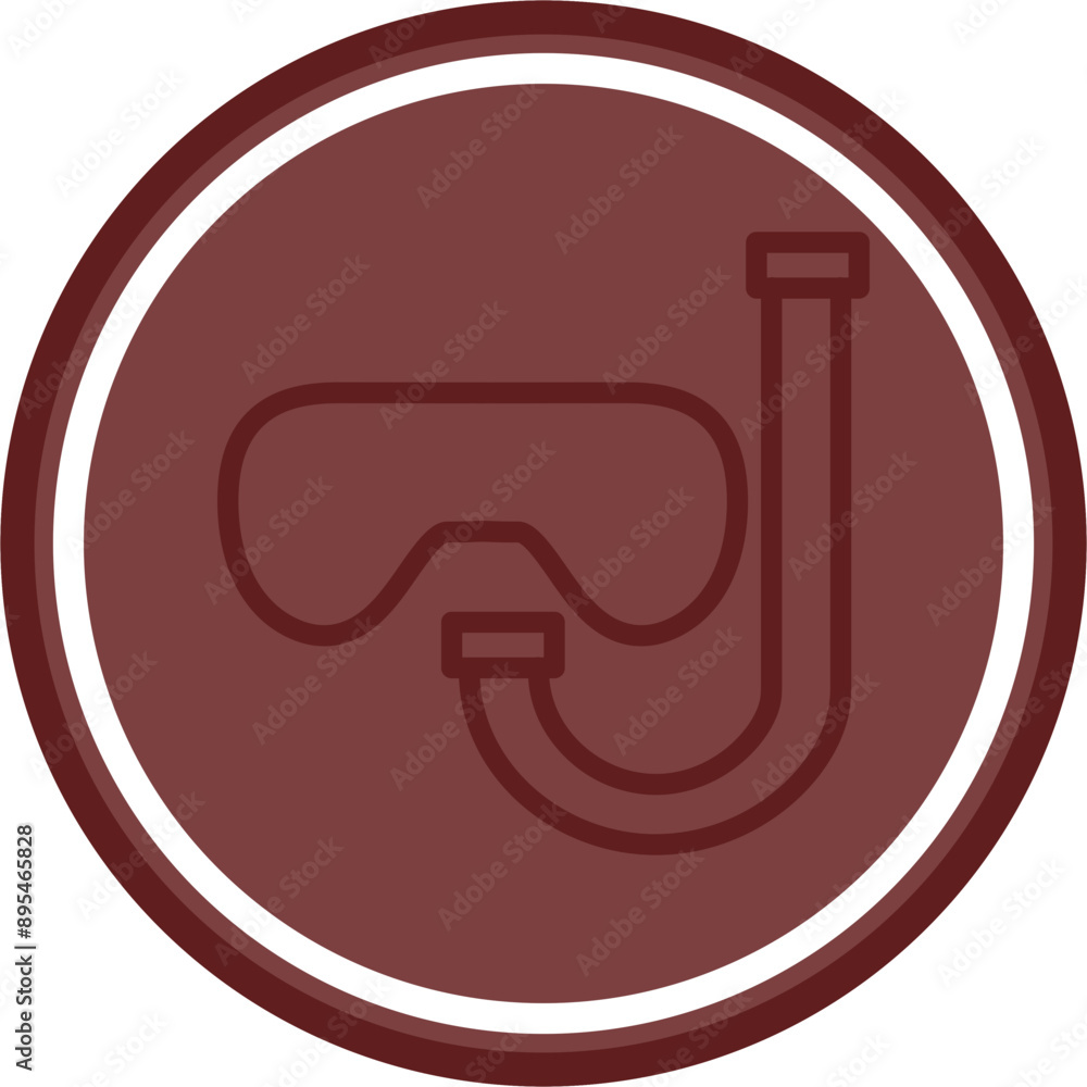 Snorkel Vector Line Double Circle Maroon Snorkel Vector Line Double Circle Maroon