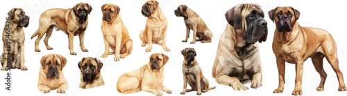 mastiff watercolor clipart
