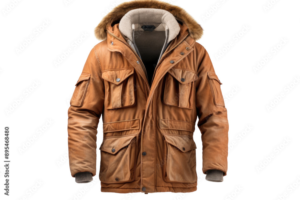 Modern Parka Jacket with Waterproof Fabric isolated on transparent background Modern Parka Jacket with Waterproof Fabric isolated on transparent background