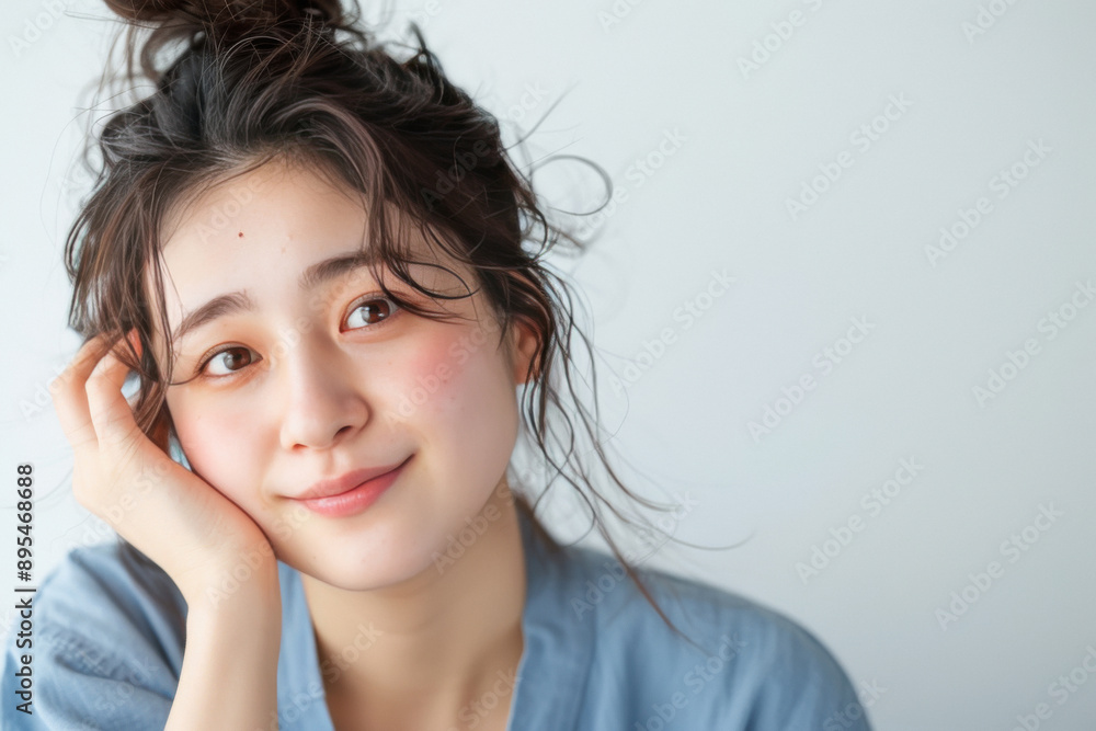 Young beautiful gorgeous woman on white background Young beautiful gorgeous woman on white background