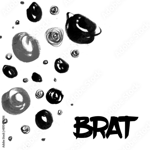 Brat - graphic text illustration to announce the presence of a brat ie. aggressive, cheeky, unexpected role, attitude and /or lifestyle  photo