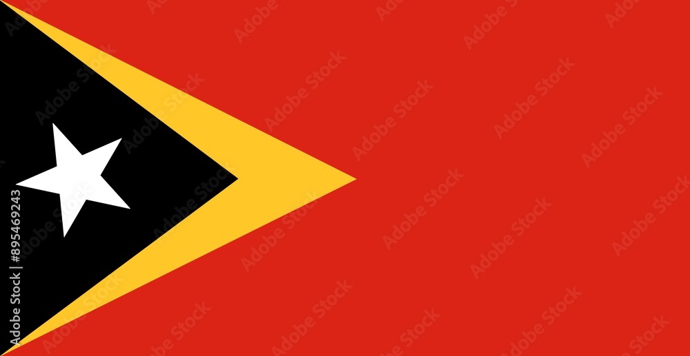 Timor Leste flag, flag of country, flag waving Timor Leste flag, flag of country, flag waving