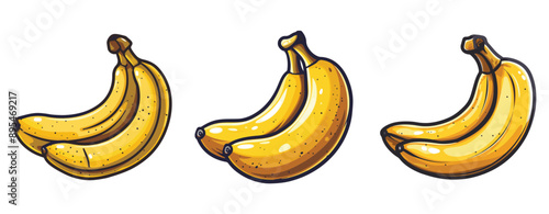 Cartoon image of banana isolated on white ,generative ai