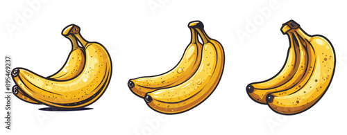 Cartoon image of banana isolated on white ,generative ai