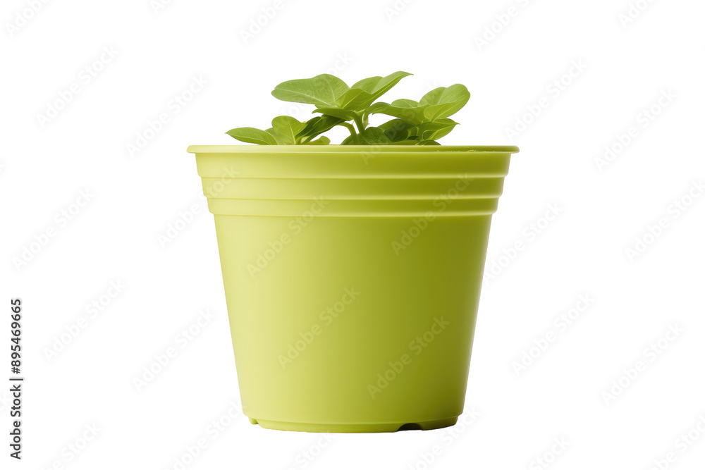 Stylish Plastic Plant Pot with Glossy Finish and Various Color Options isolated on transparent background Stylish Plastic Plant Pot with Glossy Finish and Various Color Options isolated on transparent background