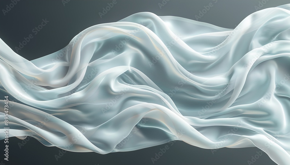 Fototapeta premium white cloth fabric textile wind silk wave background 