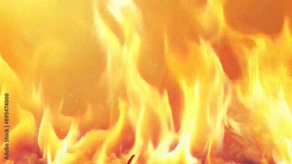 Intense Flames Dancing in a Vibrant Orange and Yellow Fire. Intense Flames Dancing in a Vibrant Orange and Yellow Fire.