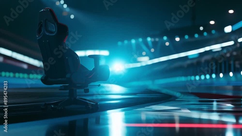 Wallpaper Mural Racing Simulator Setup with Dynamic Lights and Motion Effects. Torontodigital.ca