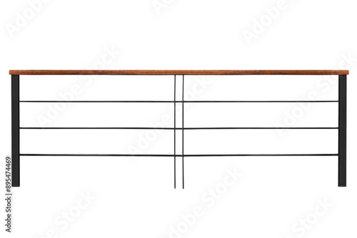 Steel railing with wood on top