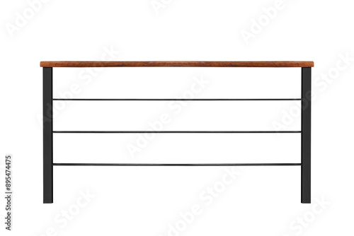 Steel railing with wood on top