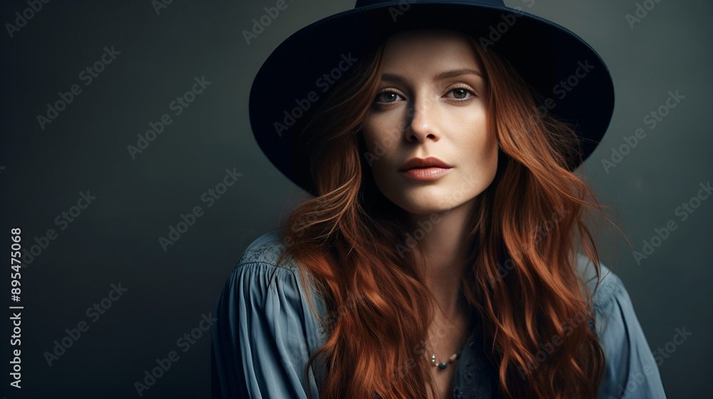 portrait of a girl in a hat portrait of a girl in a hat